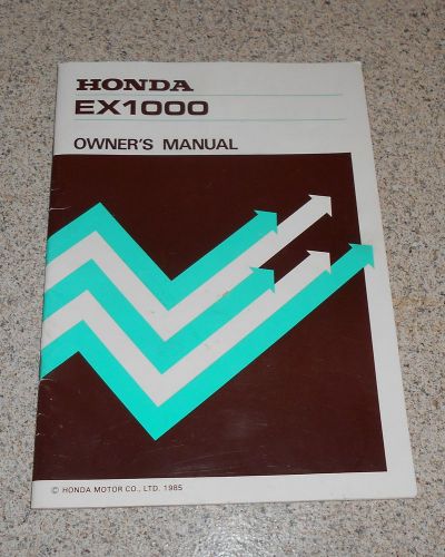Honda EX1000 Portable Generator Owner Manual 1985 Printing Honda Japan ILL