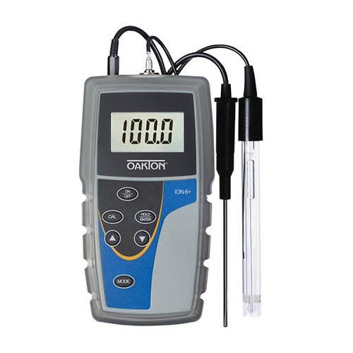 Oakton WD-35613-82 Ion 6+ Ion/pH/Temp. Meter w/Electrode, Buf. Sol.