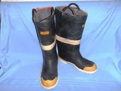 Servus Firemen Fire Fighter Turn Out Gear Rubber Boots Steel Toe Mens Size 10 W