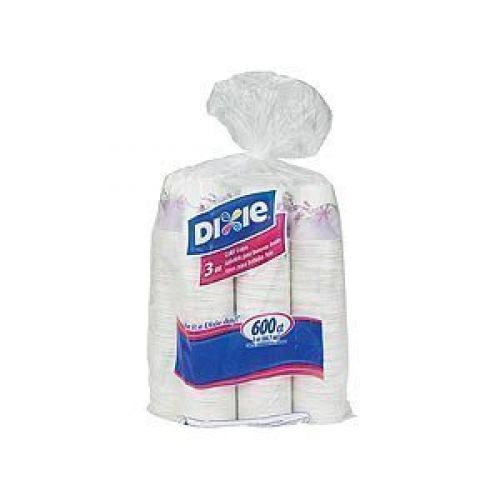 Dixie Cold Cups, 3oz., Bath Cups, White 600 Count, Designs On The Cup May Vary