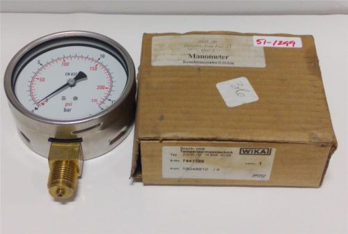 Wika 0-230 psi 0-15 bar pressure gauge 212.20.100 nib for sale