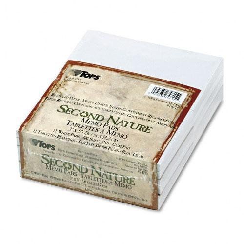Tops TOPS Second Nature Recycled Scratch Pad, Unruled, 3 x 5 Inches, 100 Sheets