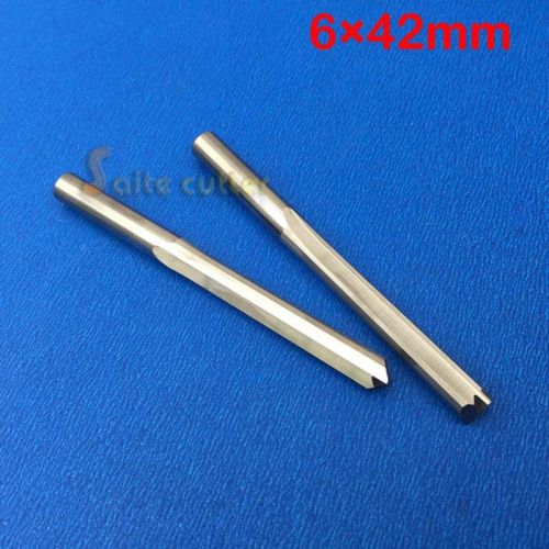 5pc Solid Carbide Two Straight Flute CNC Router Bit Milling End Mill cutter 6*42