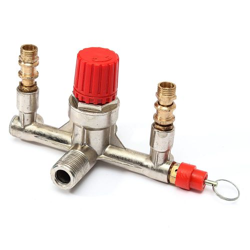 Zinc alloy air compressor double outlet tube pressure regulator valve fit part for sale