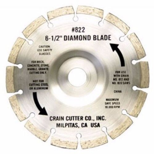 Crain No. 822 6 1/2&#034; Diameter Diamond Saw Blade, for Crain 812, 820, &amp; 825 saws