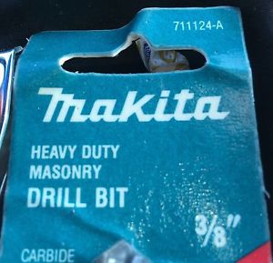 Makita Carbide Tipped Drill Bit 3/8&#034; Masonry  Part No. 711127-A