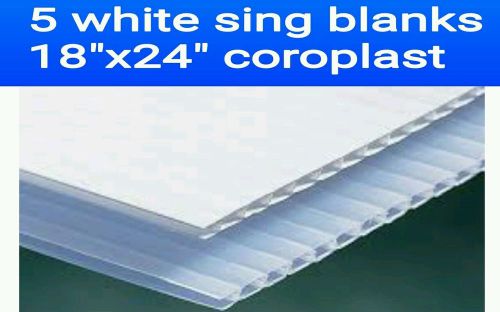 5 pcs Corrugated Plastic 18x24 4mm White Blank Sign Sheets Coroplast