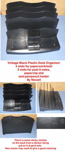 Vtg Newell Black Plastic Slot Letter / Accessory Organizer Sorter Desk Office