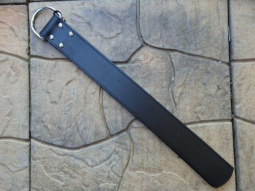 Brown heavy 2-tongue strap tawse with large metal d-ring - horse training tool for sale