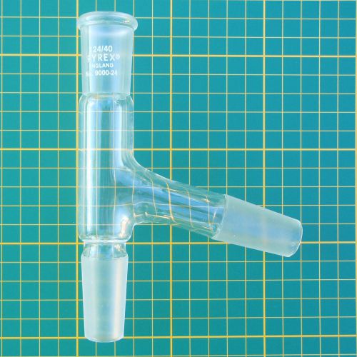 Sidearm adapter 75-degree 24/40, Pyrex 9000-24 lab glass, 9/10