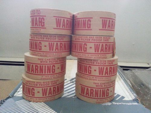 Warning Kraft Fiberglass Reinforced Paper Packaging Tape 72 mm x 375 ft 8 rolls