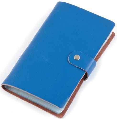 BesToo Leather Business ID Card Case Book 90 Count Name Card Holder (Blue)