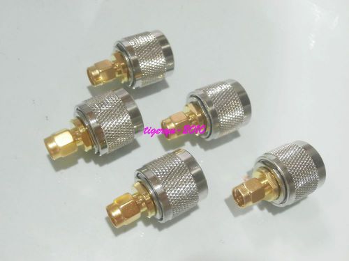 5pcs Adapter UHF PL259 male plug to SMA male plug straight connector coaxial