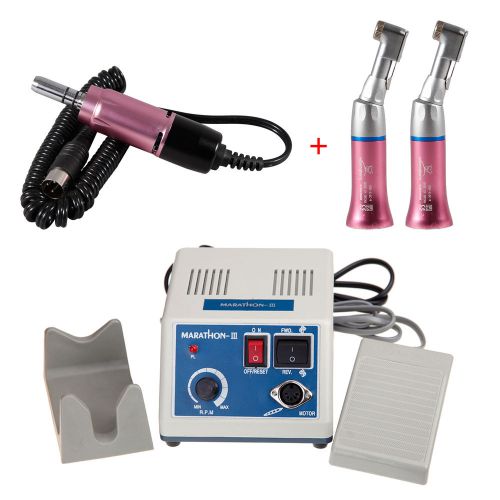 MARATHON Dental Lab Electric Micro Motor 35K rpm &amp; 2*Contra Angle Handpiece PZ