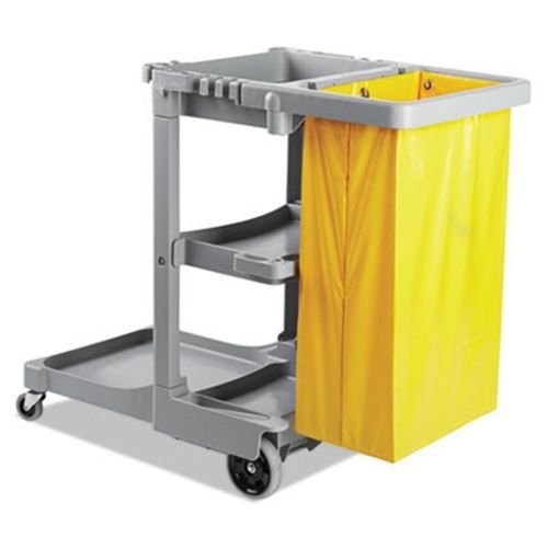 Boardwalk Janitor&#039;s Cart, Three-Shelf, 22w x 44d x 38h, Gray
