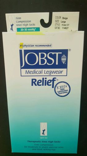 Complete Medical Large Full Calf Jobst Relief 20-30 Kne OT in Beige Pair