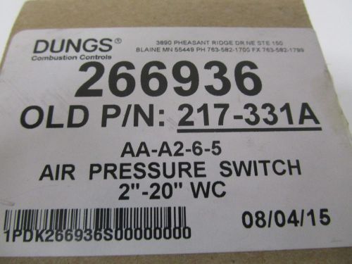 DUNGS 266936 AIR PRESSURE SWITCH 2&#034;-20&#034; WC *NEW IN BOX*