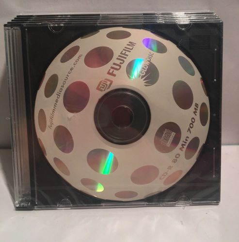 Lot 5 NEW FUJI FILM Blank DISCS Glow In The Dark CD-R 80 min Factory Sealed RARE
