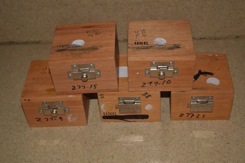 ++ WOOD CASE Interior Size: 3&#034; L 3&#034; W VARIES&#034; H - LOT OF 5 (QQ1)