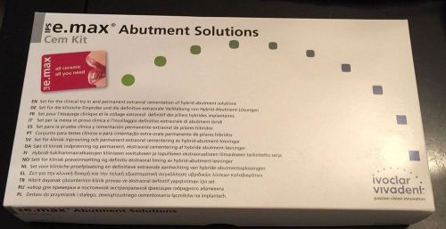 Ivoclar Vivadent e.max Abutment Solutions Cem Kit Exp 04/2018
