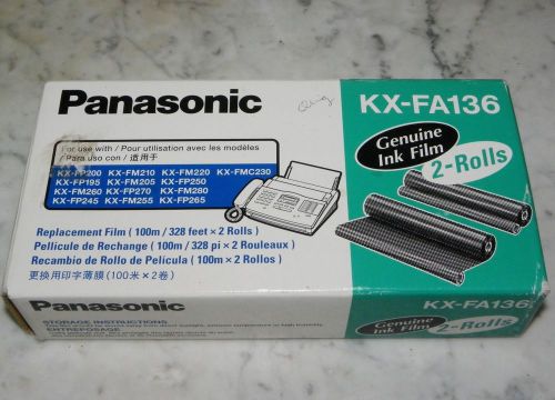 2 Rolls ~ GENUINE Panasonic Fax Toner REPLACEMENT FILM Ink FX-FA136