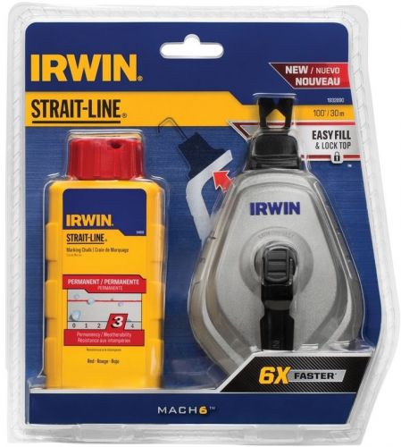 Irwin aluminum strait line mach high speed refillable 6 chalk combo bonus reel for sale