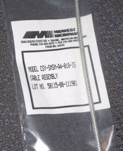 NEW Midwest Microwave SMA Male to SMA Male Hand Form RF Cable Assembly 18 Inches