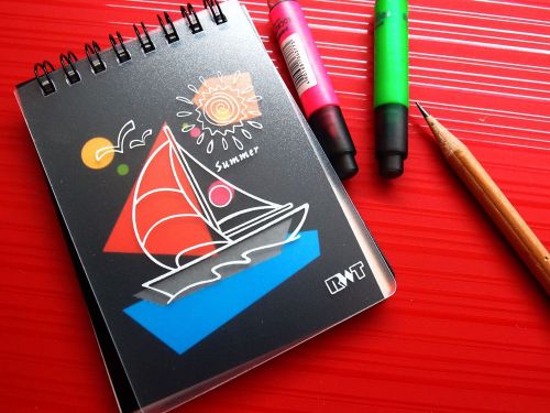 Summer Holidays Mini Notebook Memo Scratch Doodle Message Writing Pad Booklet -A