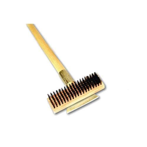 Thunder group heavy duty wire brush with scraper and long wood handle 27-inch 1 for sale
