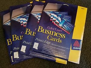 Lot of 4 packs Avery 5881 Business Cards,F/ Color Laser Printer,160/PK,2&#034;x3-1/2&#034;