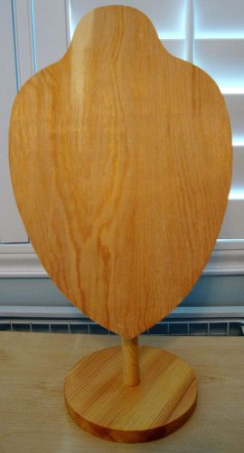 16.5&#034;h x 9&#034;w natural wood necklace/jewelry display bust w/4 length adjustments for sale