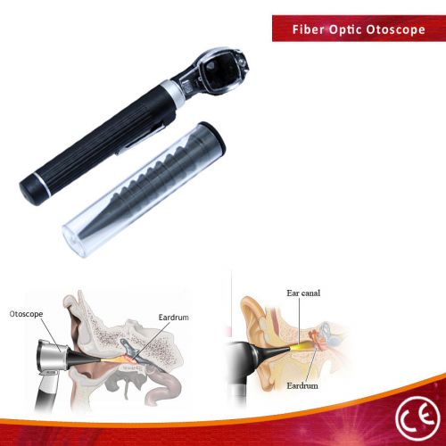 Fiber Optic Otoscope Mini Pocket Black Medical Ent Diagnostic Set