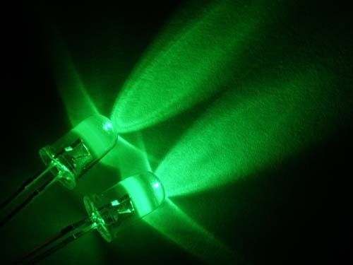 100pcs 5mm green LED 520nm-530nm leds lamp light emitting diode