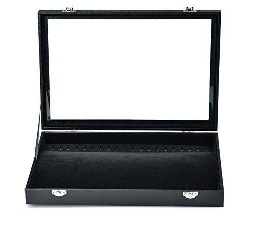 Ginasy Necklace Jewelry Display Case Clear Top Black New Necklace Box