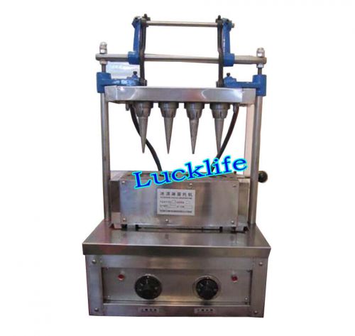 New 4 Cone Commercial Automatic Ice Cream Cone Waffe Baker Making Machine 220V H