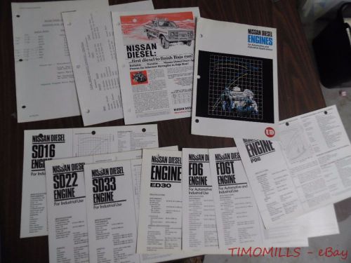 1977-1981 NISSAN Diesel Engine Catalog Brochure Sales Literature Lot Vintage BIG