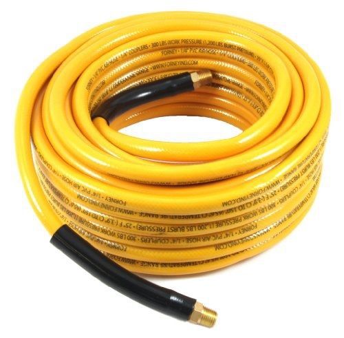 Forney 75409 air hose, yellow pvc with 3/8-inch male npt fittings on both ends, for sale