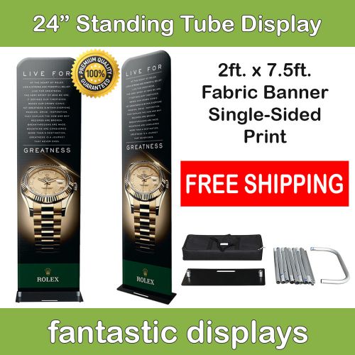 24&#034; Standing Tube Display Tension Fabric Banner Print for Trade Show Exhibit EZ