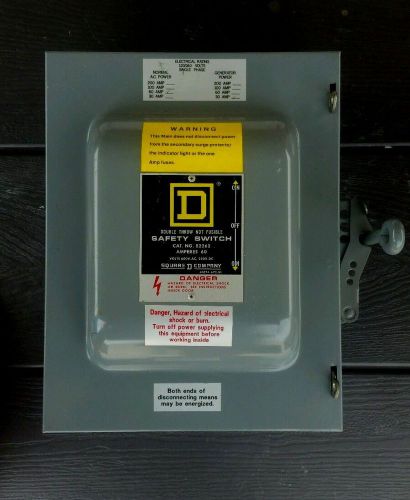 Square D 82262 Double Throw Safety Switch 60 Amp 600V Manual Transfer Switch E2