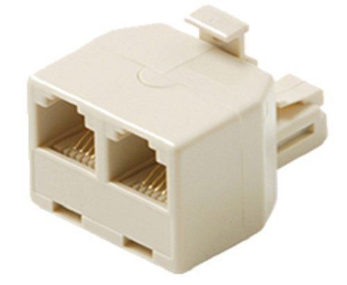 Memotronics RJ11 Phone Line Y-Splitter (1 Plug to 2 Sockets), Ivory, 6P4C