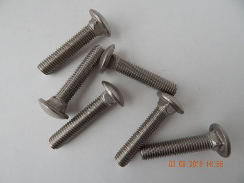 Stainless steel carriage bolts 1/2 - 13 x 2 1/2&#034; 6 pcs.  new for sale