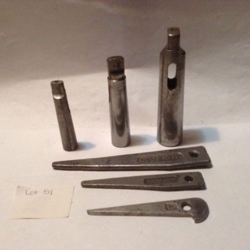 3 morse &amp; collis tapered shank sleeve adapters + 3 drift pins metal lathe lot#51 for sale
