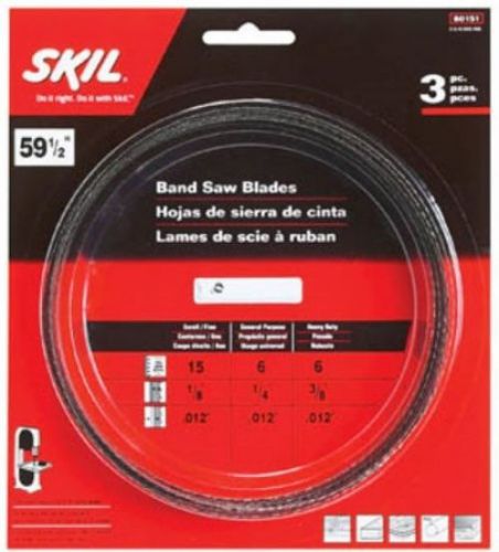 Skil 80151 59-1/2-inch band saw blade assortment, 3-pack for sale