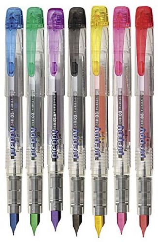 Platinum Preppy Rainbow Fountain Pen Set, Fine Point - Pack Of 7