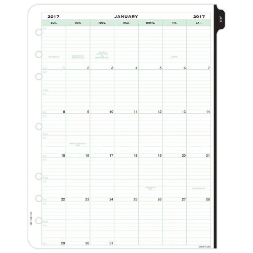 Day-Timer Planner Refill 2017 2 Page Per Week Folio Size 8-1/2 x 11&#034; Vertical...