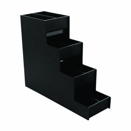 Vertiflex Narrow Condiment Organizer, 4 Shelves, 8 Compartments, 6 X 19 X Black
