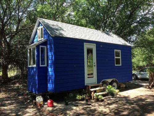 8 x 20 Tiny Blue House on Wheels with Loft!