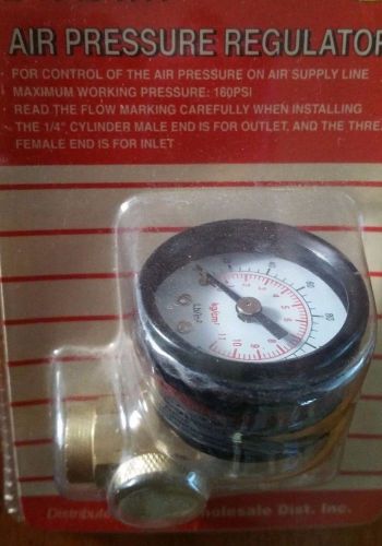 Inline air pressure regulator with gauge solid brass construction 160 psi new for sale