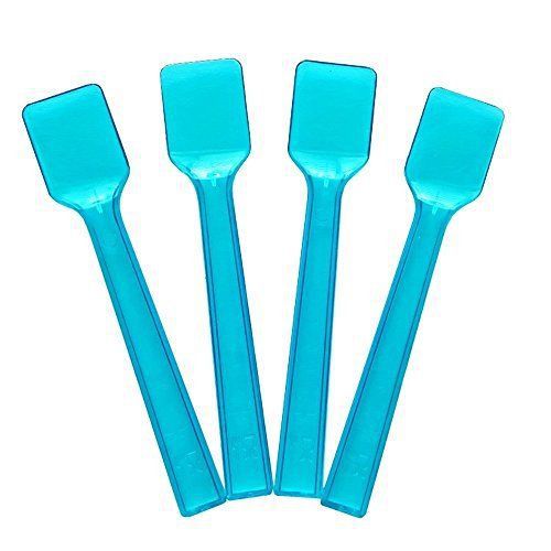 Gelato Spoons, Blue Transparent Tasting Spoons, Ice Cream Spoons Perfect for 4