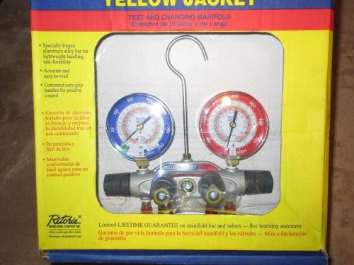 Yellow jacket test and charging manifold with 60&#034; seal right hoses for sale